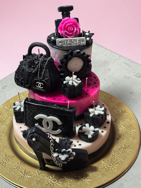 Designer Inspired Decor Cake Candle - Three Tiered Multi