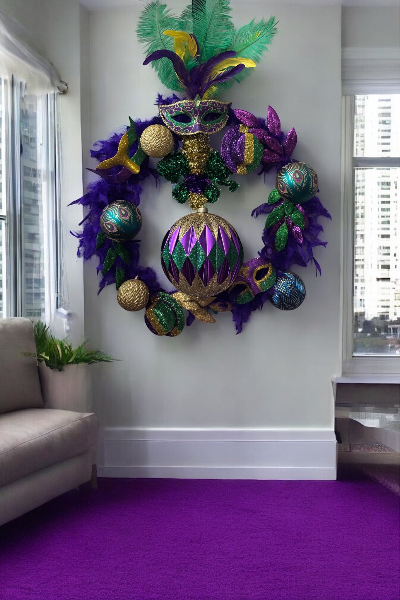 Mardi Gras Wreath