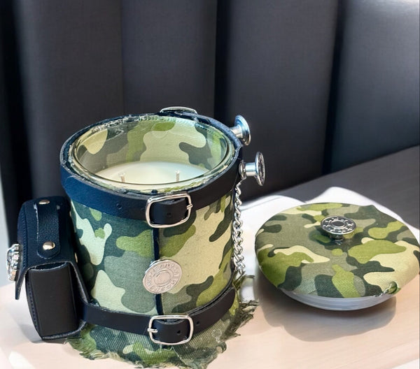 Exclusive!  Denim Camouflage Keepsake Candle