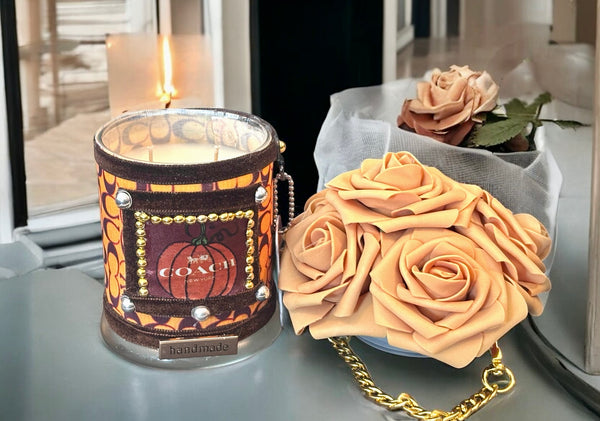 Custom Designer Inspired Pumpkin Rose Candle