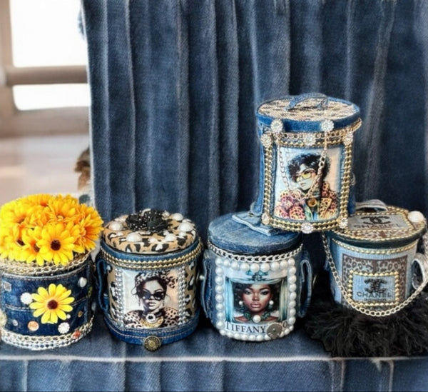 Exclusive:  Denim Sunflower Keepsake Candle