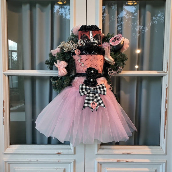 Lady Dior Inspired Wreath