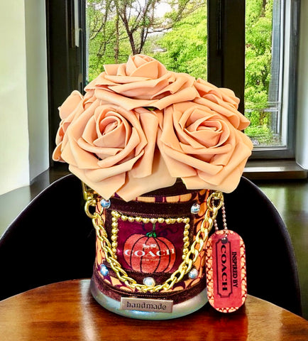 Custom Designer Inspired Pumpkin Rose Candle