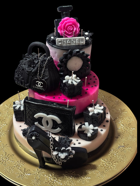 Designer Inspired Decor Cake Candle - Three Tiered Multi