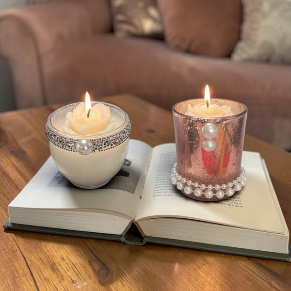 Pearl & Rhinestone Mini Votives