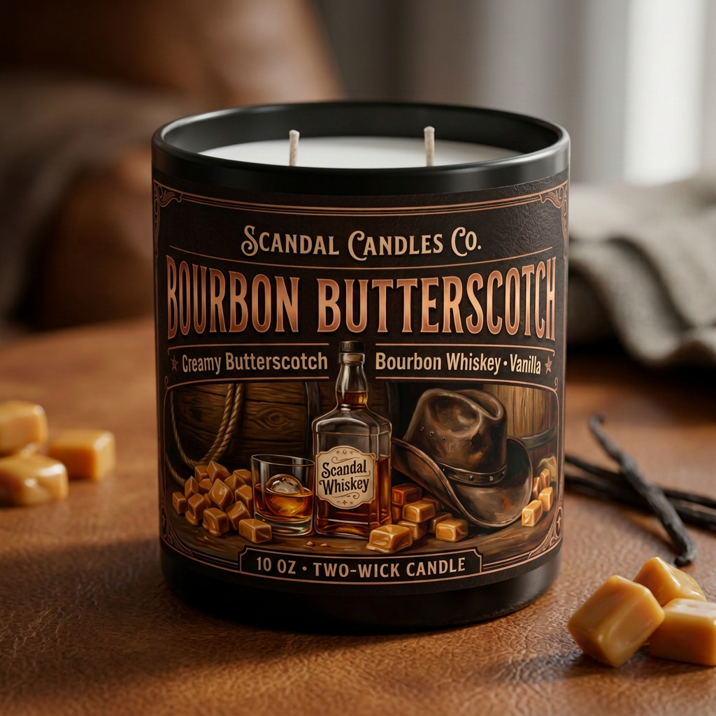 Bourbon Butterscotch candle close-up photo