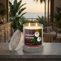 Teakwood & Coconut candle in an elegant tropical retreat