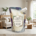 Everyday Collection squeezable wax melt pouch with ivory sage and taupe label in a bright welcoming living room