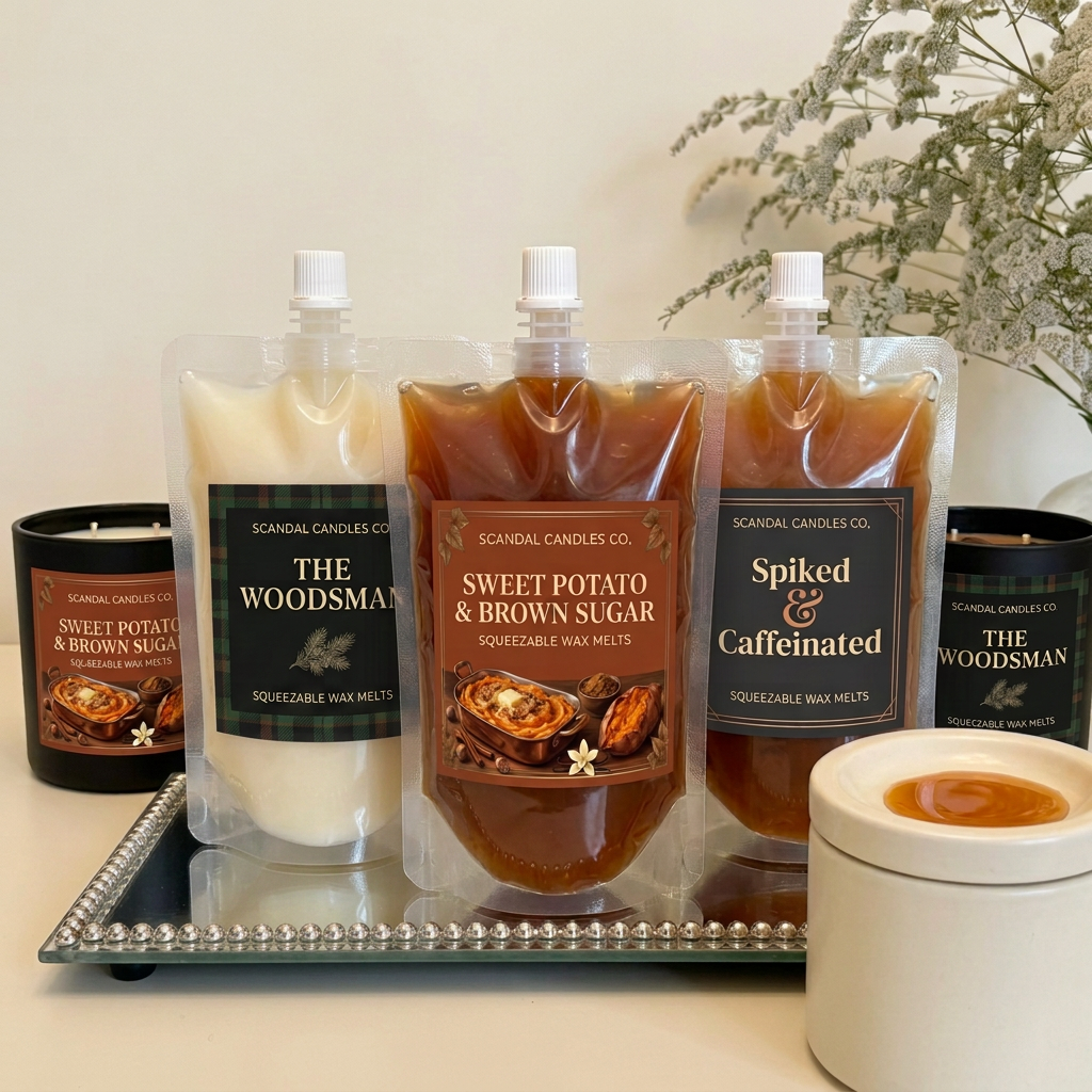 Squeezable wax collection with creamy white Woodsman wax