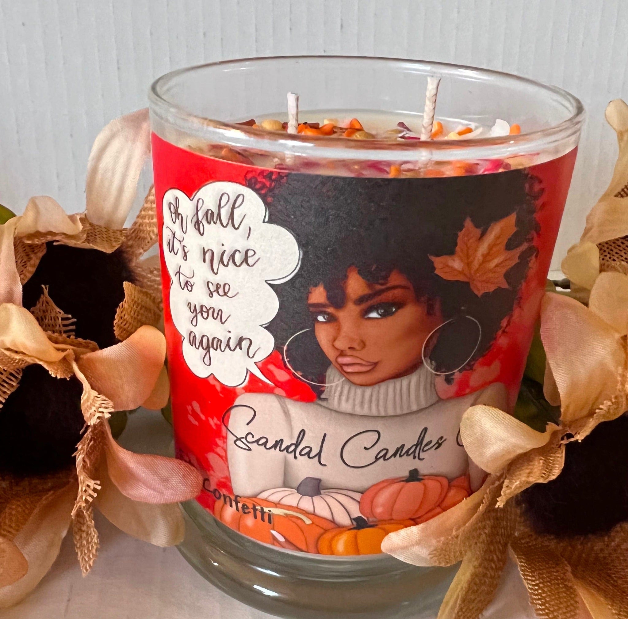 Fall Confetti Candle - Brown - Scandal Candles Co.