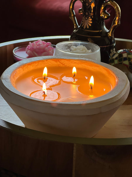 Wooden Bowl Candle