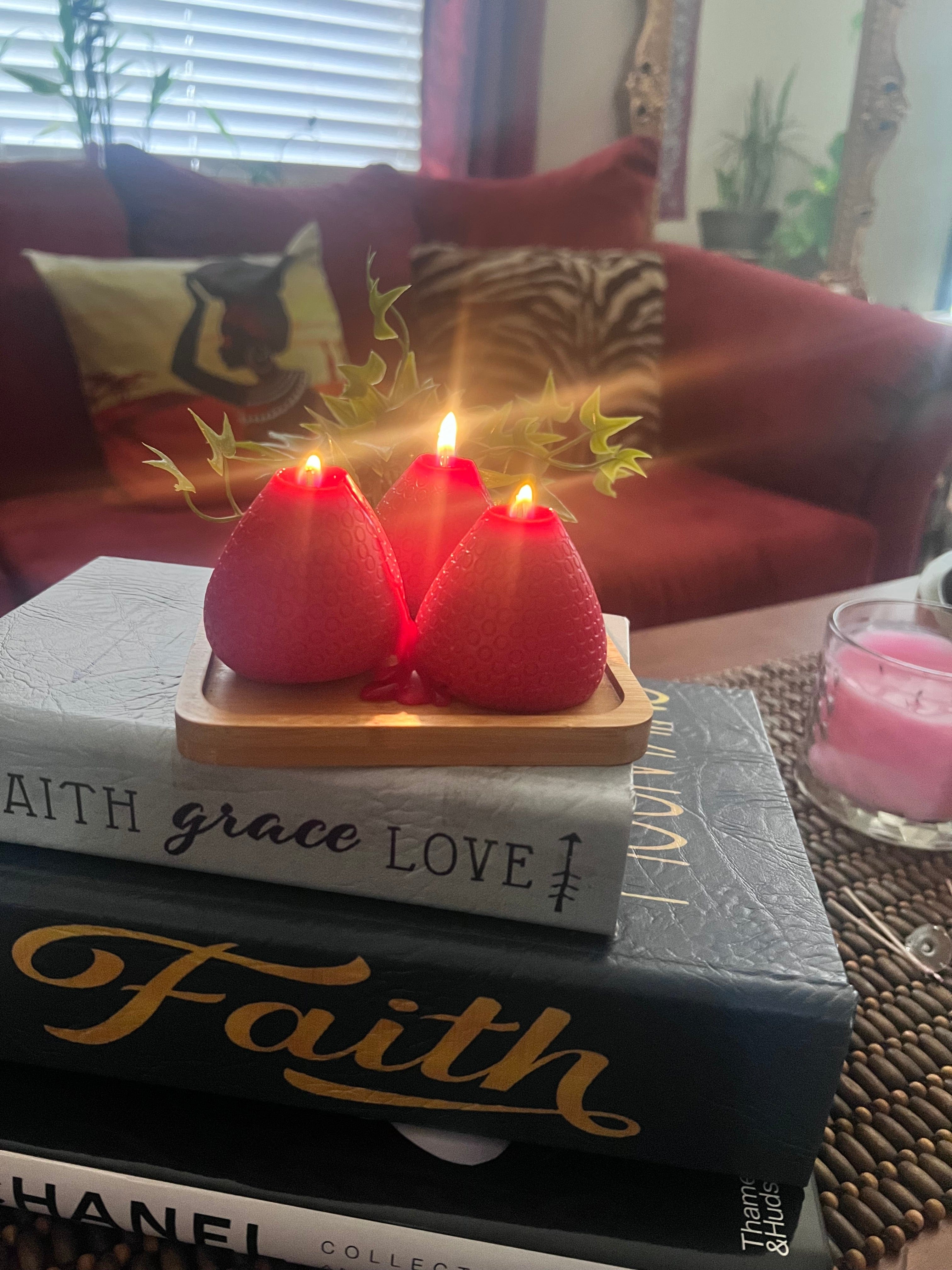 Mini Strawberry Candles (Set of 3) - Scandal Candles Co.