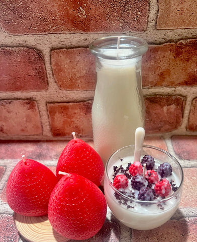 Mini Strawberry Candles (Set of 3) - Scandal Candles Co.