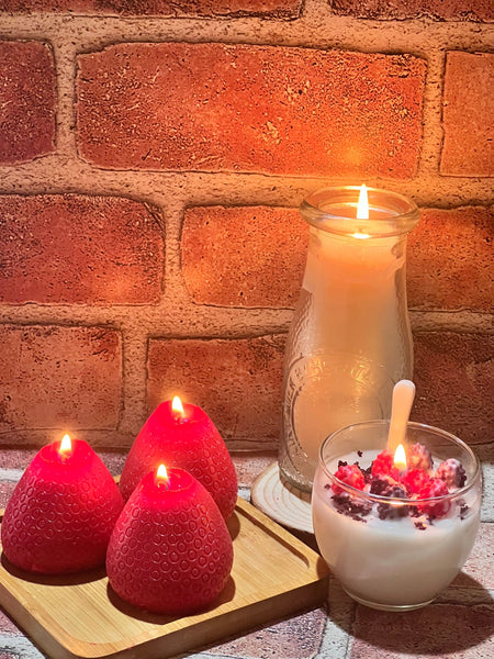 Mini Strawberry Candles (Set of 3) - Scandal Candles Co.
